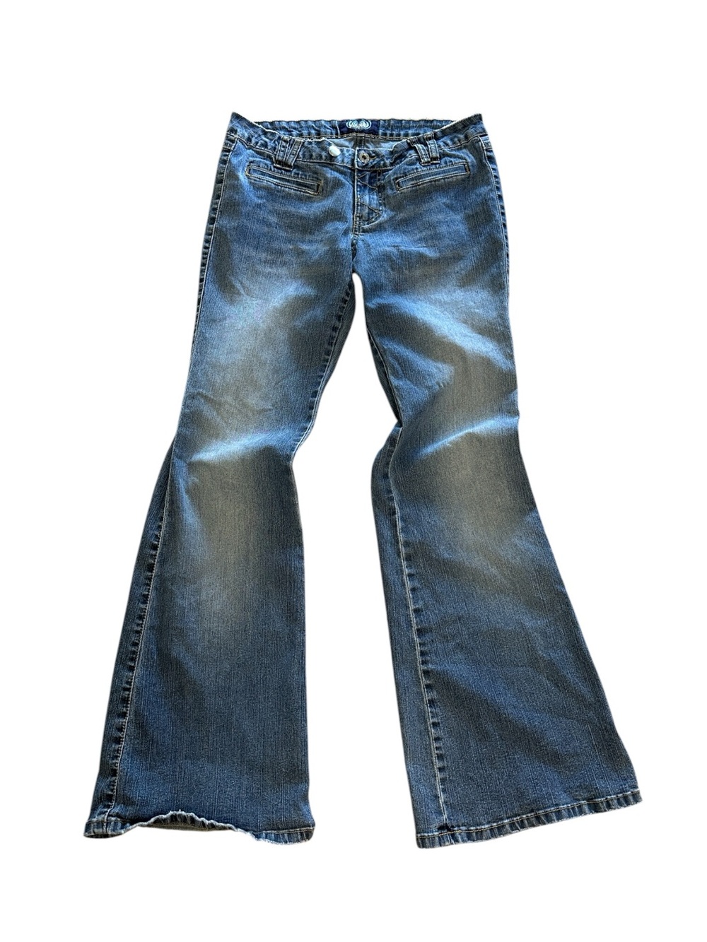 Y2K angels denim low rise boot cut sequin jeans